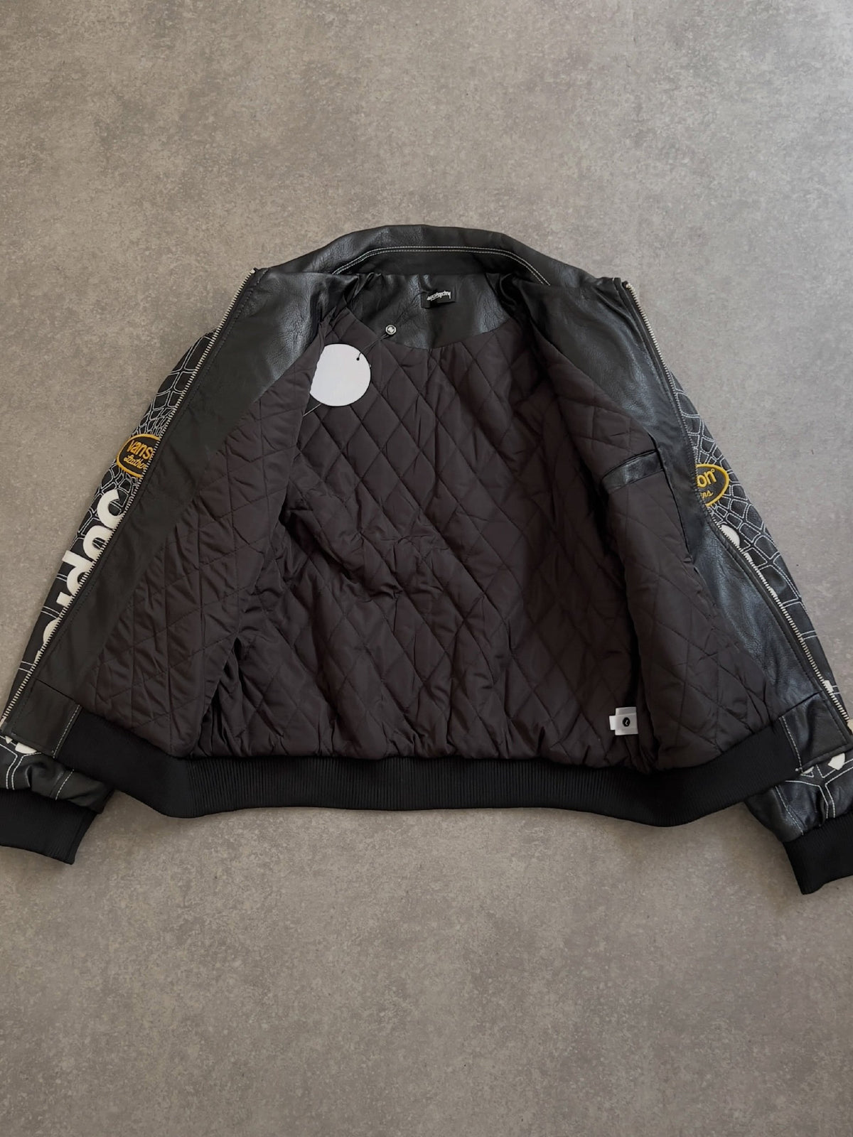 Supreme x Vanson Leathers Spider-Man Racing Jacket – Stealth Black