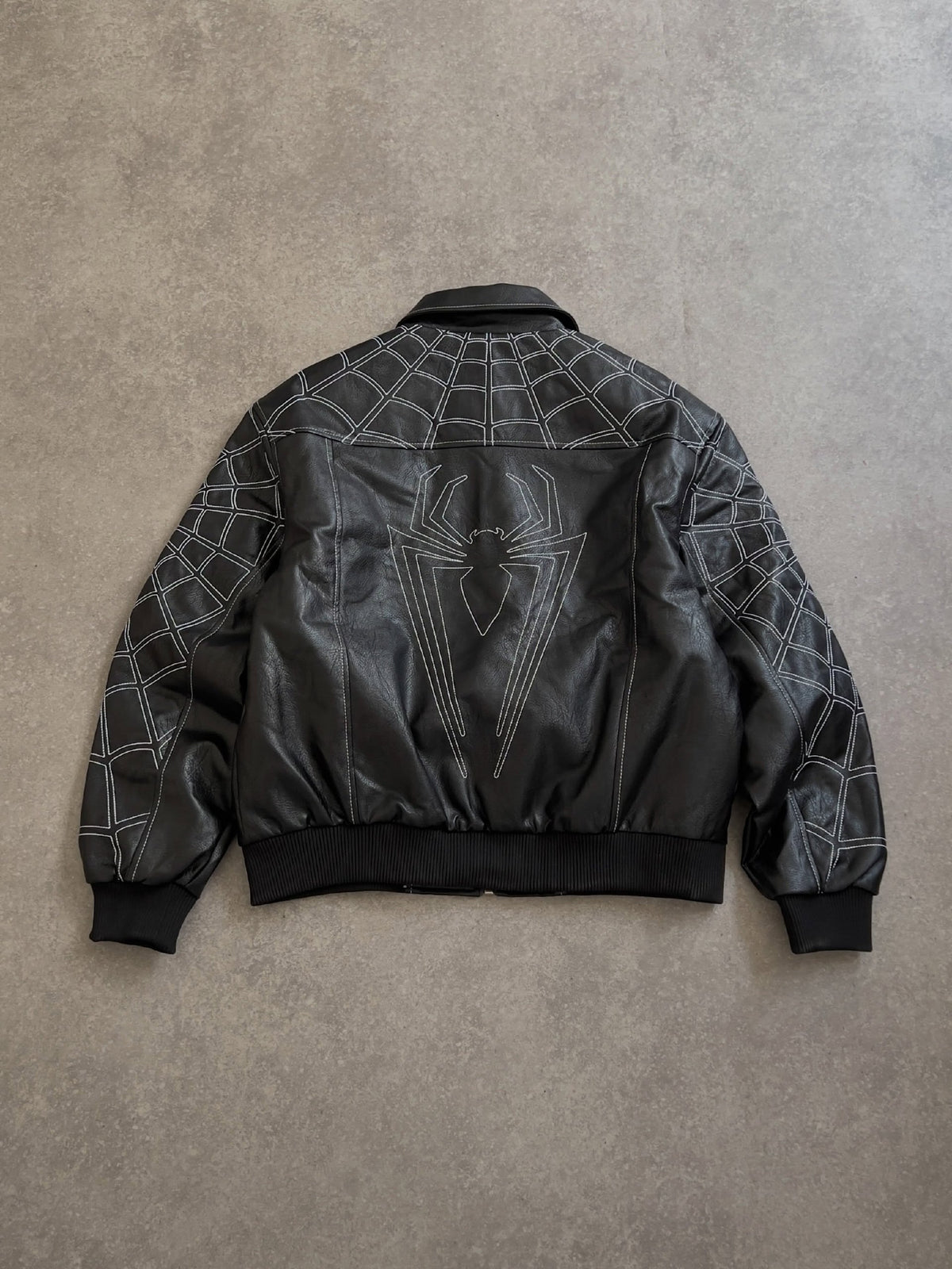 Supreme x Vanson Leathers Spider-Man Racing Jacket – Stealth Black