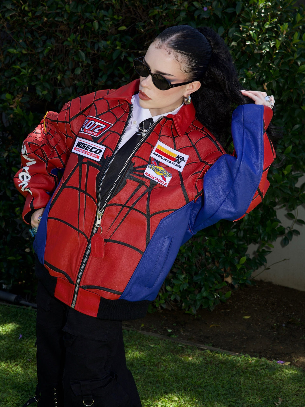 Supreme x Vanson Leathers Spider-Man Racing Jacket – Classic Red & Blue