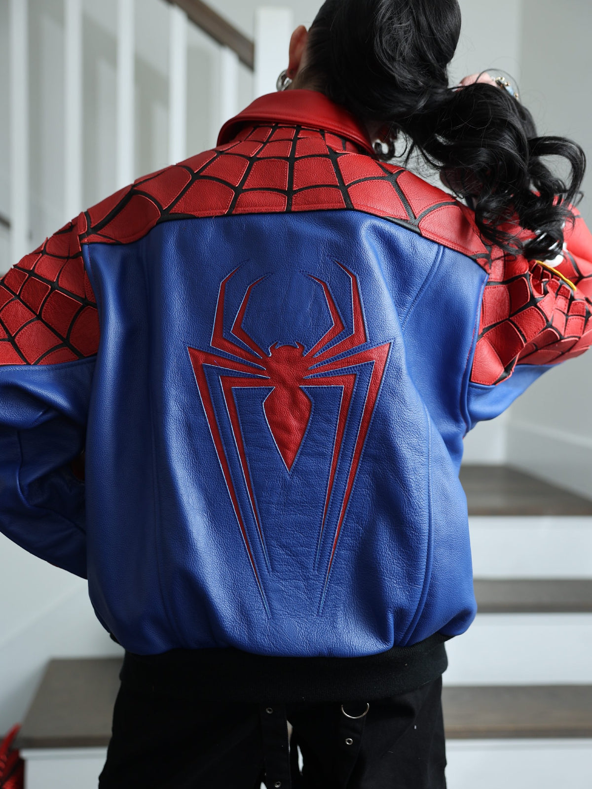 Supreme x Vanson Leathers Spider-Man Racing Jacket – Classic Red & Blue