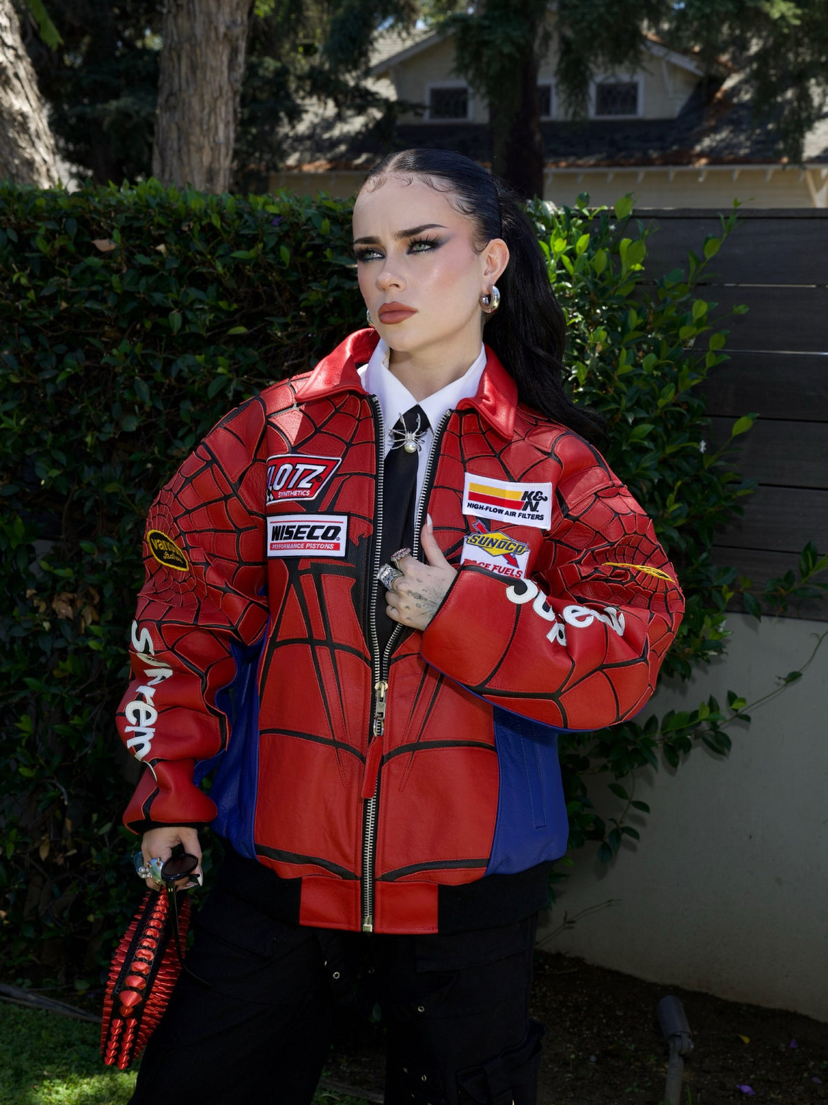 Supreme x Vanson Leathers Spider-Man Racing Jacket – Classic Red & Blue