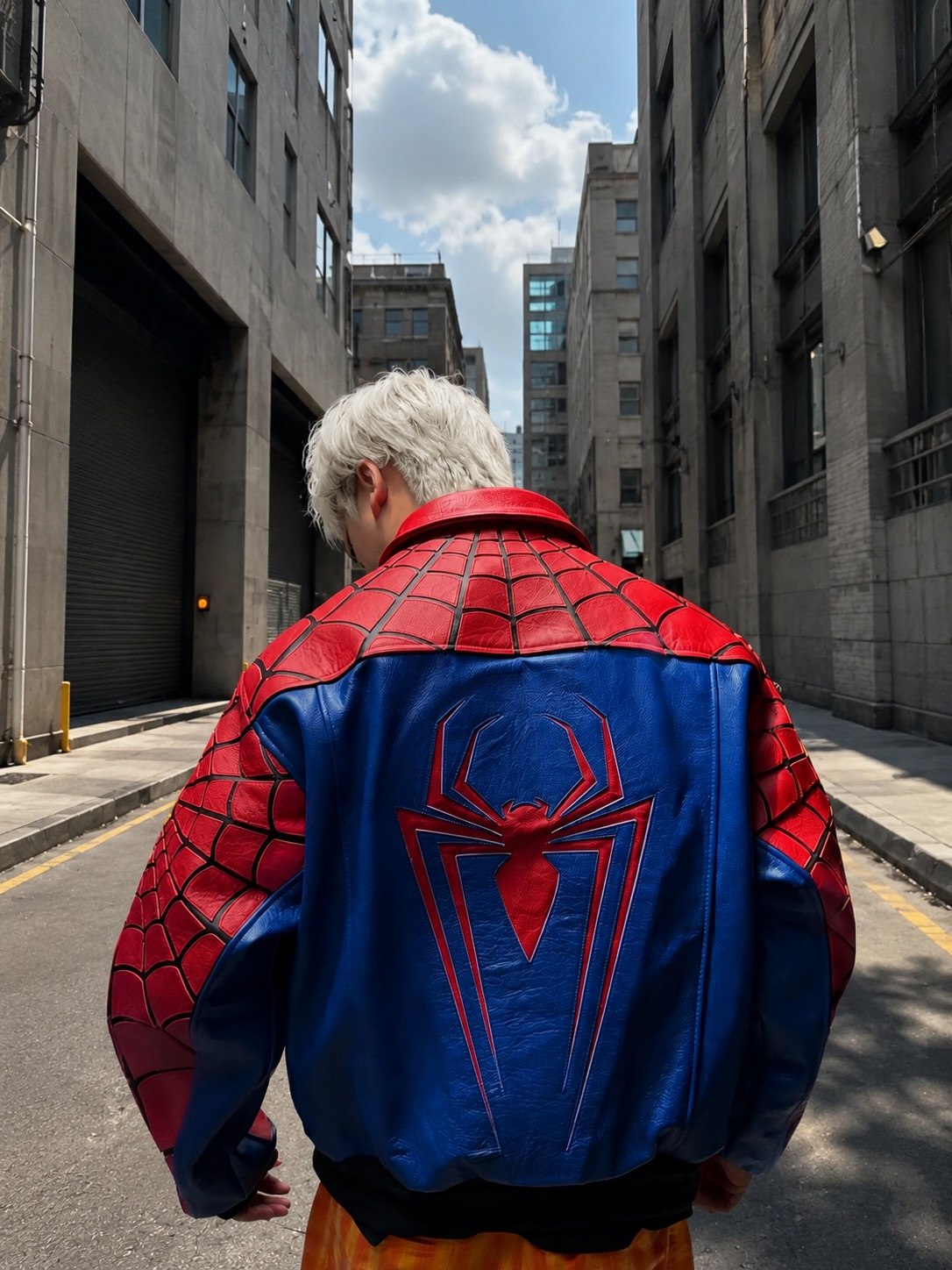 Supreme x Vanson Leathers Spider-Man Racing Jacket – Classic Red & Blue