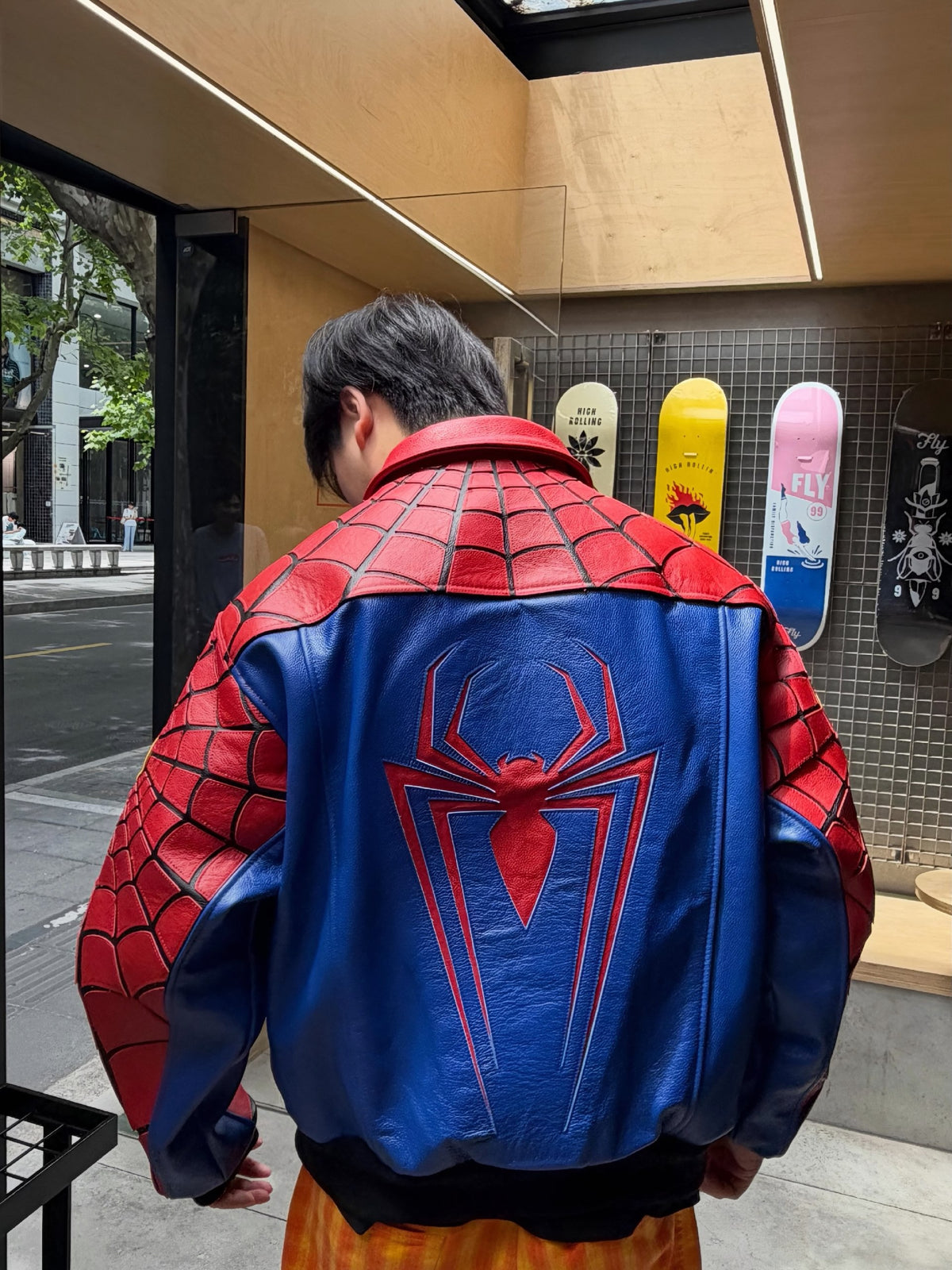 Supreme x Vanson Leathers Spider-Man Racing Jacket – Classic Red & Blue