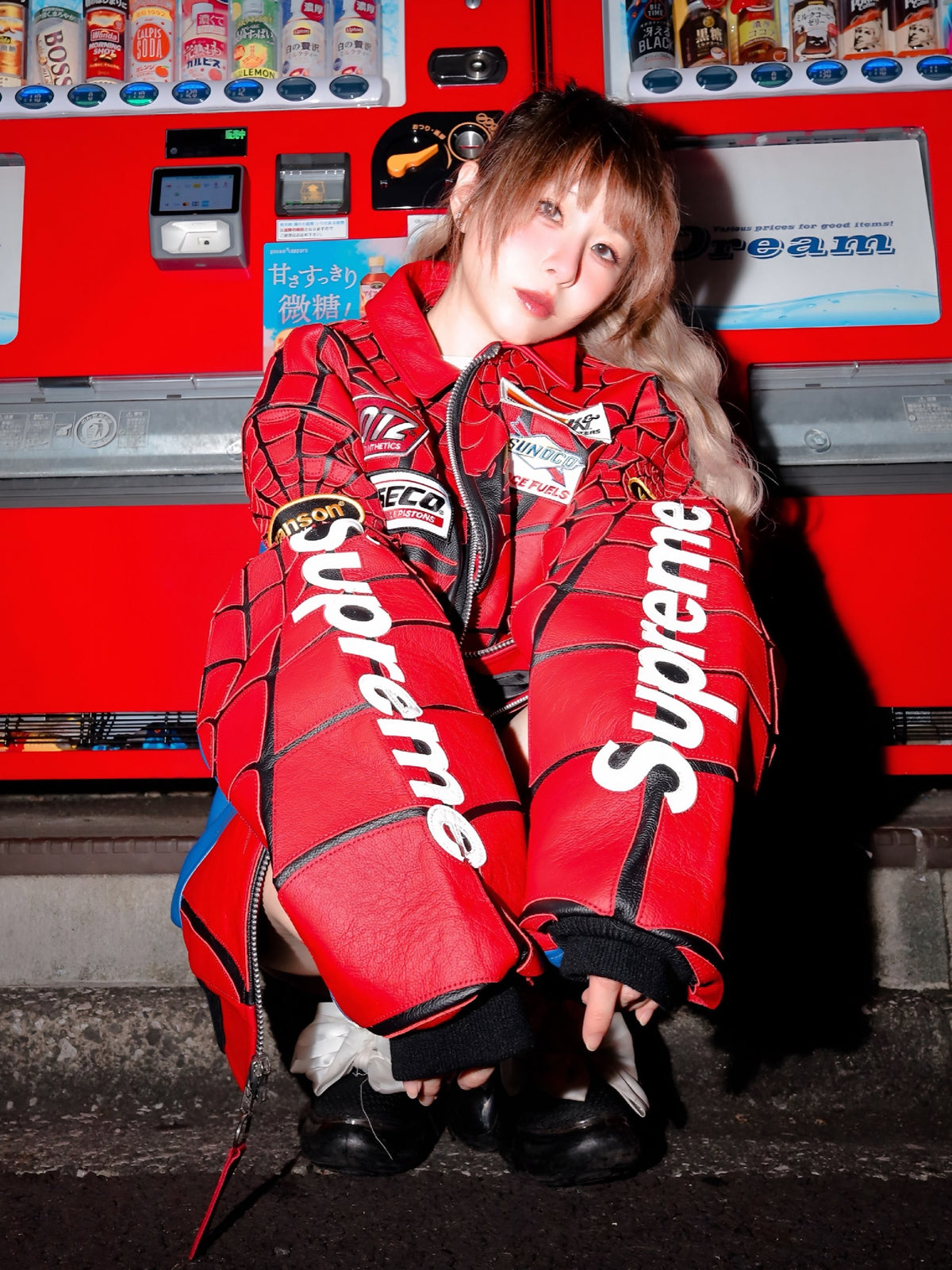 Supreme x Vanson Leathers Spider-Man Racing Jacket – Classic Red & Blue