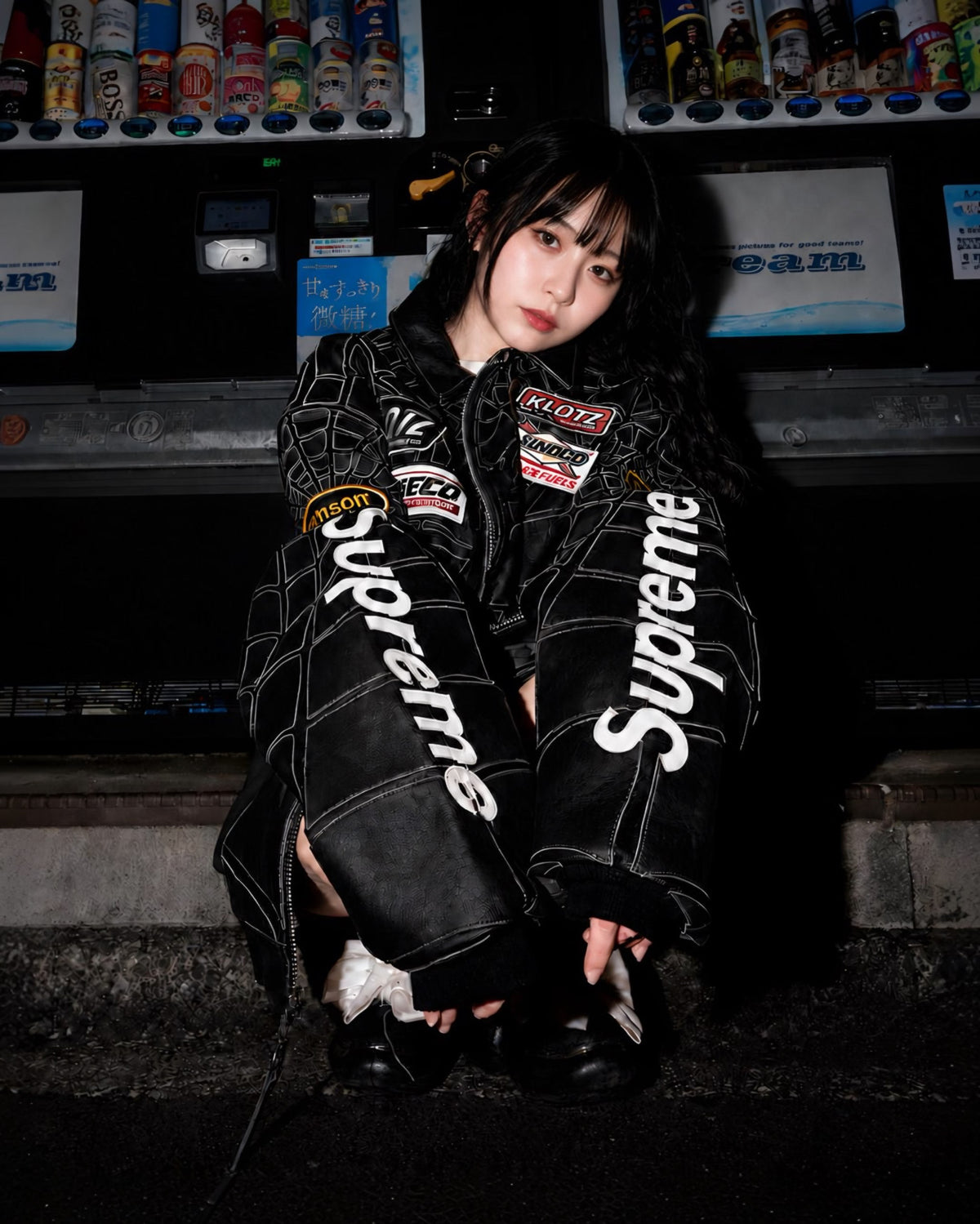 Supreme x Vanson Leathers Spider-Man Racing Jacket – Stealth Black