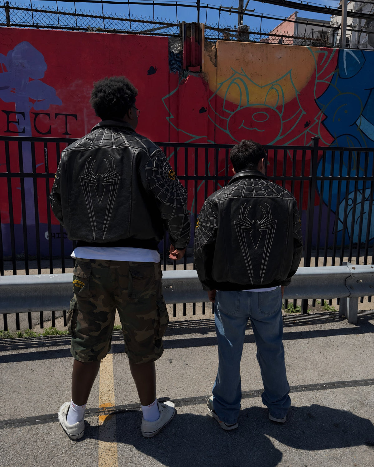 Supreme x Vanson Leathers Spider-Man Racing Jacket – Stealth Black