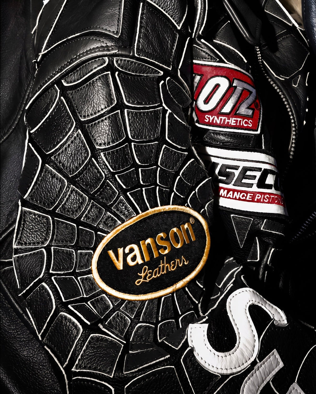 Supreme x Vanson Leathers Spider-Man Racing Jacket – Stealth Black